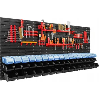 Obraz Dílenská nástěnná deska / panel 172 x 78 cm + 48 boxů / přihrádek