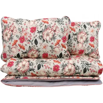 Povlečení SADA POVLEČENÍ Vintage Garden Šedá 160x200cm + 2ks 40x60cm