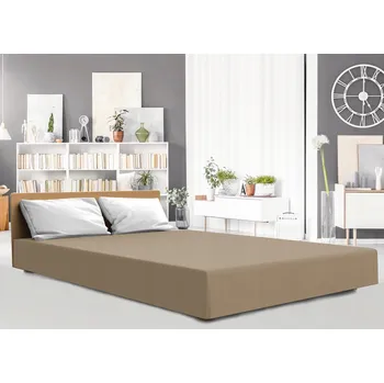 Prostěradlo Prostěradlo s gumou ELASTAN JERSEY 220x200 Hnědá