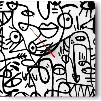 Hodiny Velké nástěnné hodiny 40x40 Abstrakce Skleněné tiché hodiny