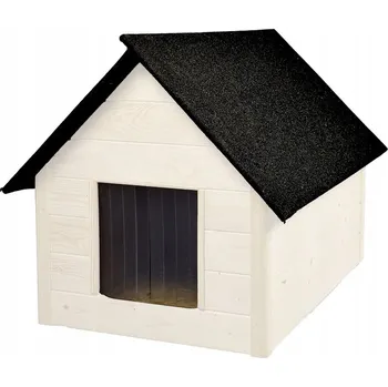 Pelíšek pro psa BOUDA PRO PSA KOČKU ZATEPLENÁ DVOUPATROVÁ XL WOODOK PELÍŠEK BARVA BÍLÁ