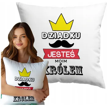 Polštář POLŠTÁŘ S POTISKEM DĚDEČKU JSI MŮJ KRÁL MĚKKÝ POLŠTÁŘEK DÁREK