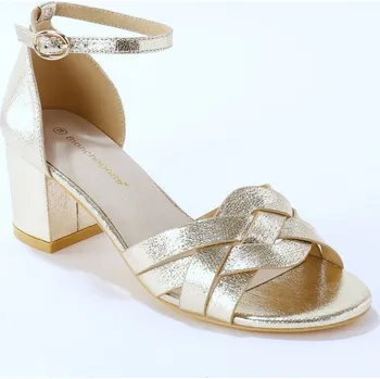 Dámské sandále Sandály zlaté barvy na podpatku zlatá 41