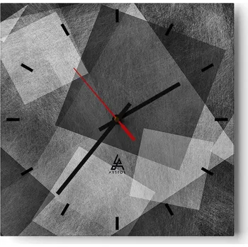 Hodiny Velké nástěnné hodiny 40x40 Abstrakce Skleněné tiché hodiny