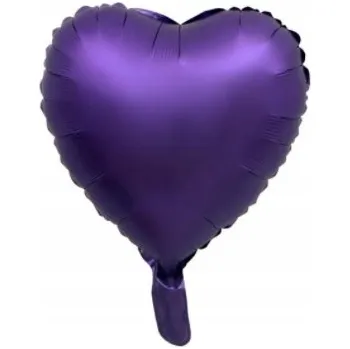 Balónek Fialový fóliový balónek srdce 45 cm (18 palců)