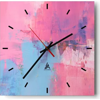 Hodiny Velké nástěnné hodiny 40x40 Abstrakce Skleněné tiché hodiny