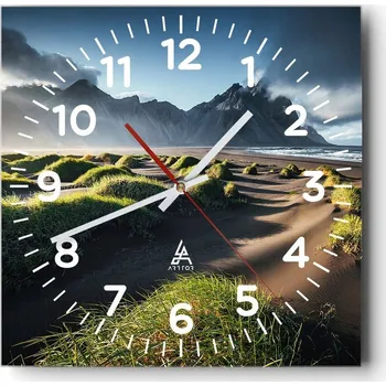 Hodiny Nástěnné hodiny do obýváku 40x40 Krajina Bezhluczne Skleněné hodiny Tiché