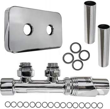 Ventil Termostatický rohový ventil Goshe chromovaný s obdélníkovou krytkou