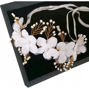 Čelenka Čelenka do vlasů Věneček K Prvnímu Svatému Přijímání a Svaté Přijímání Bílé květy Kytičky