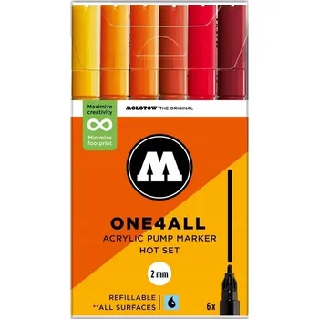 Akrylové Fixy Molotow - One4All 127HS Hot Set - sada kusů ohnivou barvou