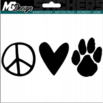 Samolepicí dekorace na vozidlo NÁLEPKA na auto PACIFIKA SRDCE TLAPKA 6x15