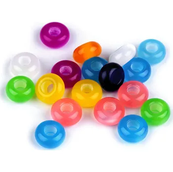 Korálek Plastové korálky s velkým průvlekem Ø14 mm Varianta: mix, Balení: 20 ks
