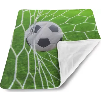 deka Sablio Dětská deka pro miminko Fotbalový míč v bráně - 80x100 cm