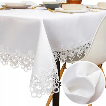 ubrus UBRUS GUIPURE odolný proti skvrnám 150x220 obdélník BÍLÝ krajka silný materiál