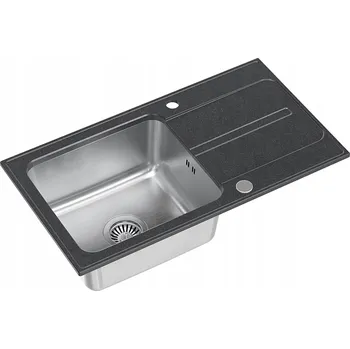 Granitový dřez Jednokomorový granitový dřez Quadron Ralph 111, černý