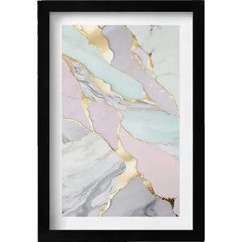 Obraz Moderní nástěnná dekorace Obraz v černém rámu Mramorový vzor 20x30 cm