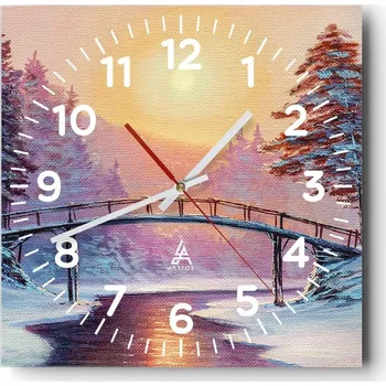 Hodiny Nástěnné hodiny do obýváku 40x40 Krajina Bezhluczne Skleněné hodiny Tiché