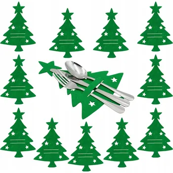 Vánoční dekorace VÁNOČNÍ POUZDRO OBALY NA PŘÍBORY 12 KS STROMEČEK