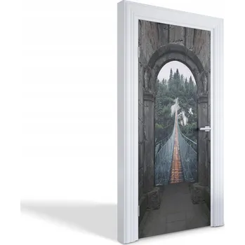 Fototapeta Dekorativní samolepka na dveře – Most v lese, 95x205 cm – do obýváku, kuchyně nebo ložnice