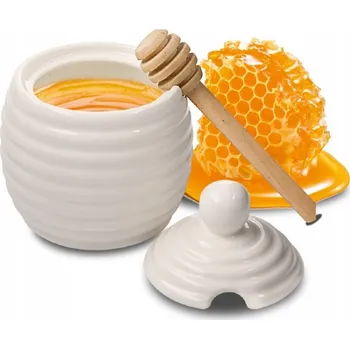 Nádoba na med Porcelánová nádoba na med LUXITO 250 ml + Naběračka