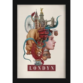 Obraz Závěsný obraz rámeček Vintage retro styl Londýn Big Ben Tower Bridge 20x30 cm