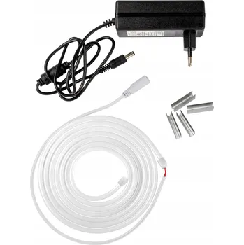 LED páska NEON LED FLEX voděodolný flexibilní set s napájecím zdrojem bílá teplá 2m