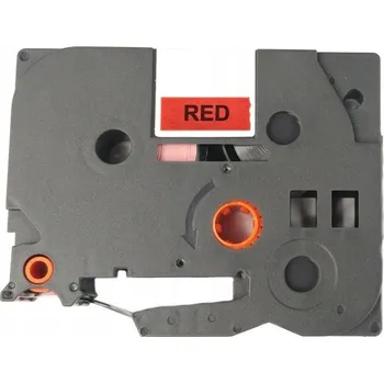 Pásek do tiskárny Páska - BROTHER TZE-445 - 18 mm x 8 m červená - bílý tisk - kompatibilní