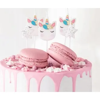 Dortová svíčka SUPER Narozeninové svíčky jednorožec 420310 unicorn 5 kusů