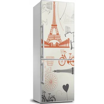 Fototapeta Samolepící tapeta na ledničku - Symboly Francie 70x190 cm