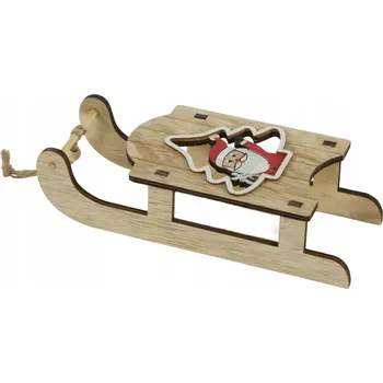 Obraz Figurka přívěsek saně Mikuláš 19 cm ozdoba