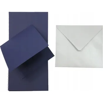 Obálka Papírnictví - tmavě modrý základ, čtverec, stříbrná obálka