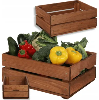 Obraz Dřevěná bedýnka na zeleninu a ovoce, dekorativní bedýnka 40x30 cm - DEKORACE