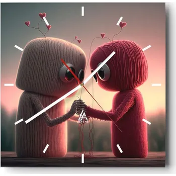 Hodiny Velké nástěnné hodiny 40x40 cm Vlna Skleněné hodiny Čtvercové Tiché