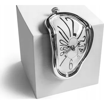 Hodiny Tekoucí hodiny Gadget Master Salvadora Dalího s arabskými číslicemi, bílé