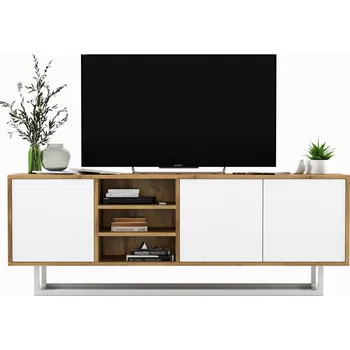 Televizní stolek TV stolek Loft Industrial wotan bílý MAT 150 cm