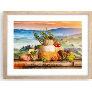 Obraz Obraz plakát v rámu světlý dub do obýváku 40x30 Toskánsko foto na zeď