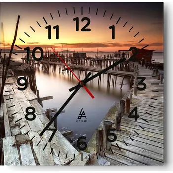 Hodiny Nástěnné hodiny do obýváku 40x40 Krajina Bezhluczne Skleněné hodiny Tiché