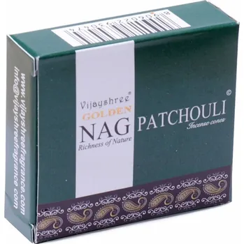 Vonná tyčinka Vonné kužely Golden Nag Patchouli 10 ks
