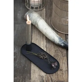 Svícen Kovový svícen černý podlouhlý IB Laursen