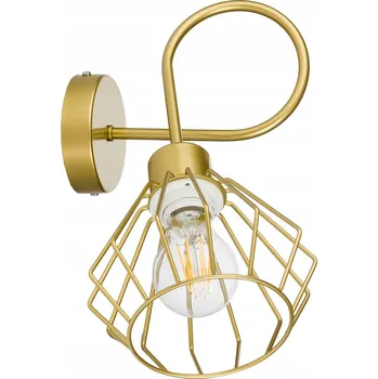 Nástěnná lampa E27, pevný lustr ve stylu loft, drátěný diamantový design, zlatá, pro 1 žárovku E27