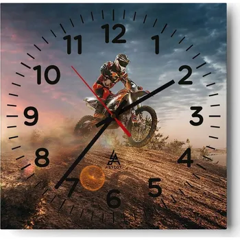 Hodiny Nástěnné hodiny do obýváku 40x40 Sport Bezhlučné hodiny na skle Stylové Tiché