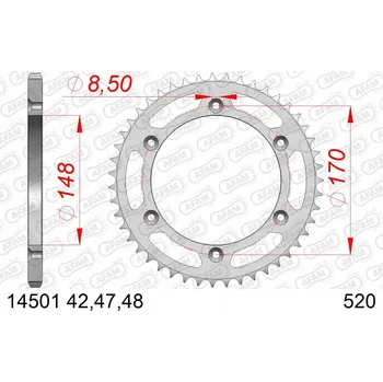 Nářadí na motocykly AFAM ROZETA ZADNÍ #520 42 ZUBŮ SUZUKI TS 250