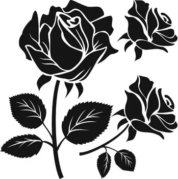 Samolepící dekorace Samolepka na zeď Drukant W-R004_100K růže 100x100 cm černá