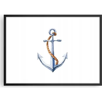 Obraz Plakát v černém rámu do obývacího pokoje ložnice 70x50 kotva moderní obraz
