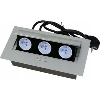 Elektrická zásuvka Zásuvka, Stolní elektrická lišta H&S stříbrná