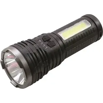 Svítilna ruční aku svítilna LED COB, dobíjení USB