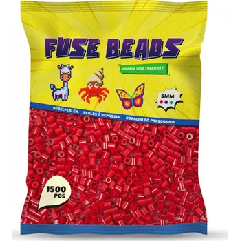 Dětské navlékací korálky Zažehlovací korálky BORDOVÉ 1500 ks Benny Beads Velikost Midi 5mm