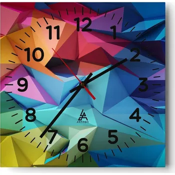 Hodiny Kuchyňské nástěnné hodiny 30x30 Abstrakce Skleněné hodiny do obýváku Moderní Tiché