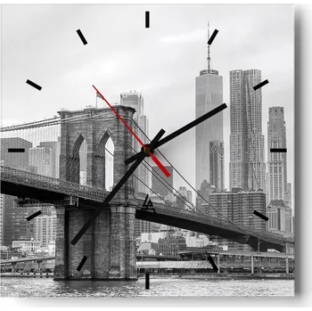 Hodiny Velké nástěnné hodiny na zeď 40x40 Jork Skleněné hodiny Tiché