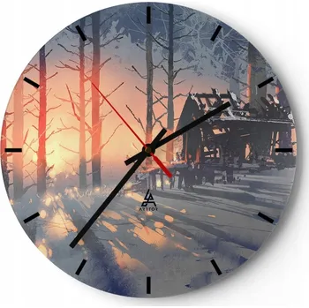 Hodiny Velké nástěnné hodiny 40x40 Krajina Skleněné hodiny Kulatý Tiché